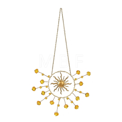 304 Stainless Steel Sun Shape Hanging Suncatcher HJEW-JM05031-01-1