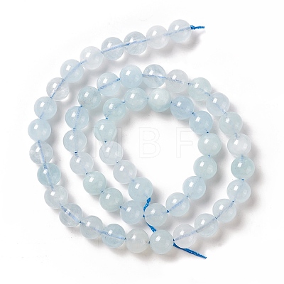 Natural Aquamarine Round Beads Strands G-A204-01-1