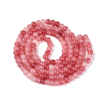 Ombre Effect Dyed Crackle Glass Beads Strands GLAA-Q106-01A-B07-1