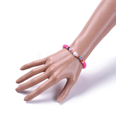 Handmade Polymer Clay Heishi Beads Stretch Bracelets BJEW-JB05089-04-1