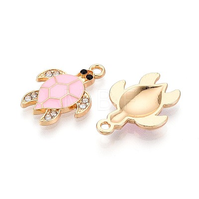 Alloy Rhinestone and Enamel Pendants PALLOY-T092-40G-02-1
