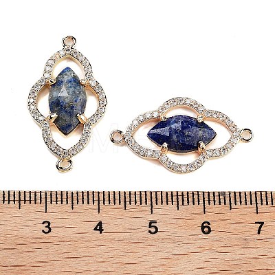 Natural Lapis Lazuli Faceted Connector Charms G-B081-01G-03-1