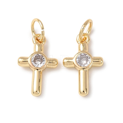 Brass Micro Pave Cubic Zirconia Pendants KK-C143-43D-G-1