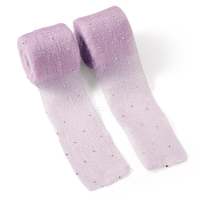2Rolls Polyester Hot-fix Rhinestone Raw Edges Ribbon OCOR-TA0003-95C-1