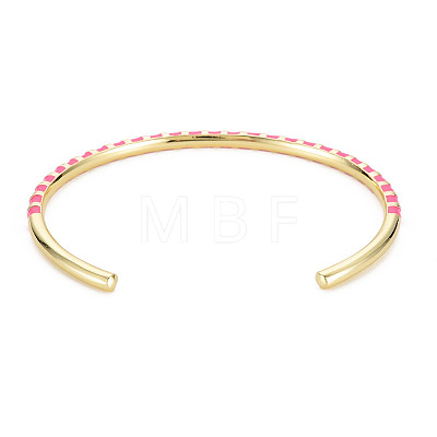 Twisted Brass Enamel Cuff Bangle X-BJEW-T020-02D-NF-1