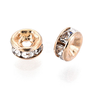 Brass Rhinestone Spacer Beads KK-N273-01A-G-1