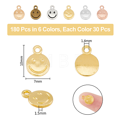 180Pcs 6 Colors Alloy Charms FIND-DC0003-68-1