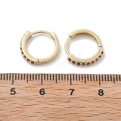 Brass Micro Pave Cubic Zirconia Huggie Hoop Earrings EJEW-L231-41G-1