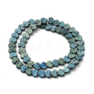 Electroplated Natural Lava Rock Beads Strands G-Q1009-G01-01H-1