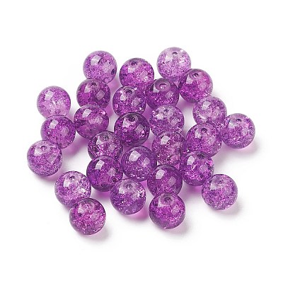 25Pcs Transparent Crackle Glass Beads CCG-XCP0001-02A-1