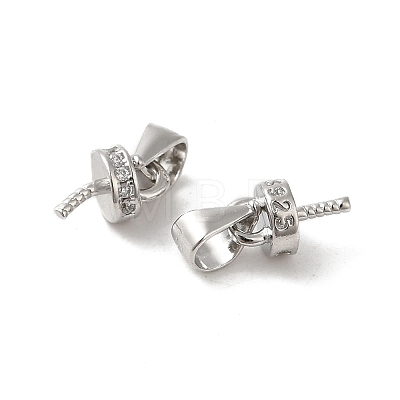 Rhodium Plated 925 Sterling Silver Cup Peg Bails X-FIND-Z008-15P-1