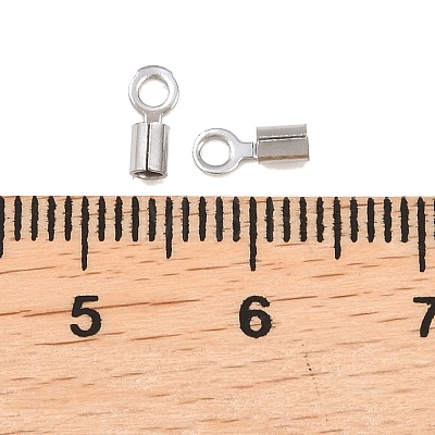304 Stainless Steel Fold Over Crimp Cord Ends STAS-P434-05C-P-1