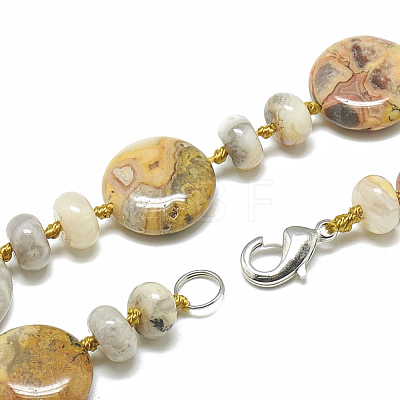 Natural Crazy Agate Beaded Necklaces NJEW-S393-26-1