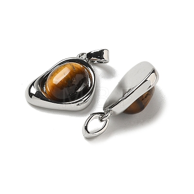 Natural Tiger Eye Teardrop Pendants KK-R210-28P-1