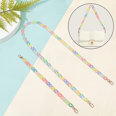 WADORN 2Pcs 2 Style Opaque Jelly Style Acrylic Curb Chain Bag Straps DIY-WR0002-49-1