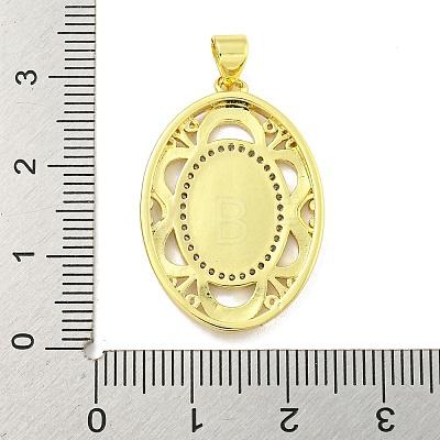 Rack Plating Brass Micro Pave Clear Cubic Zirconia Pendants KK-B091-21G-04-1