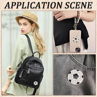 10Pcs Sports Balls Alloy Rhinestone Cabochons FIND-SC0023-42-1