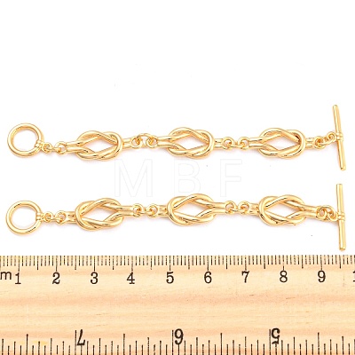 Brass Toggle Clasps with Links KK-D048-02G-1