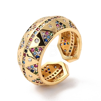 Colorful Cubic Zirconia Dome Ring for Her RJEW-C017-02G-RS-1