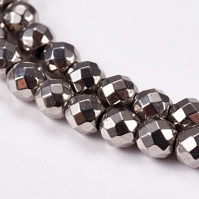 Electroplate Non-magnetic Synthetic Hematite Beads Strands X-G-J169B-4mm-07-1