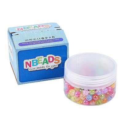 Transparent Crackle Acrylic Beads CACR-NB0001-03-1