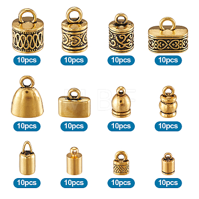 Tibetan Style Alloy Cord Ends TIBEP-TA0002-33AG-1