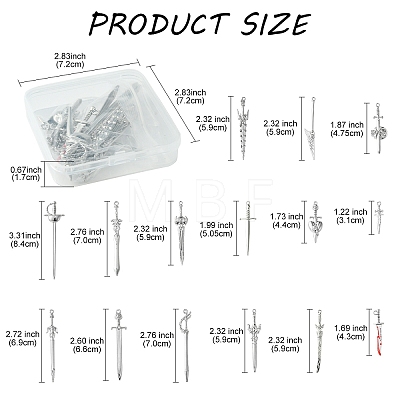 15Pcs 15 Styles Alloy Pendants FIND-YW0004-81-1