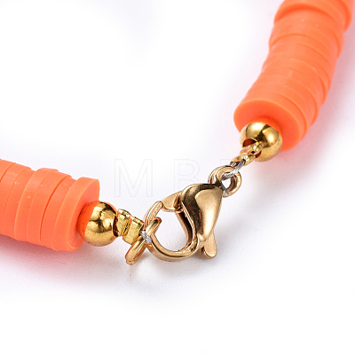 Handmade Polymer Clay Heishi Beaded Necklaces NJEW-JN02449-01-1
