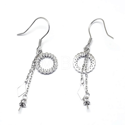 925 Sterling Silver Dangle Earring Findings STER-L057-054P-1