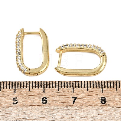 Oval Brass Micro Pave Clear Cubic Zirconia Hoop Earring X-EJEW-C152-04G-1