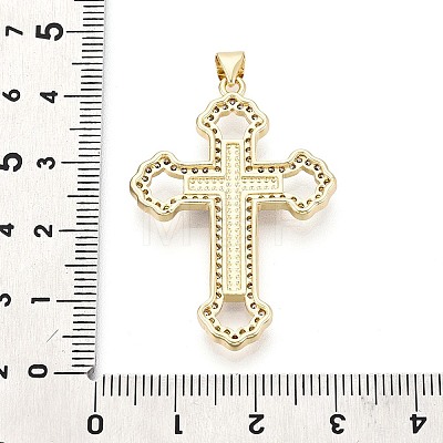 Brass Micro Pave Clear Cubic Zirconia Pendants KK-N268-89G-1