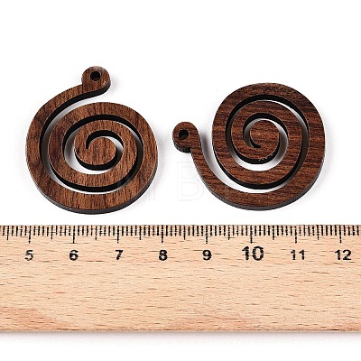 Natural Walnut Wood Pendants WOOD-T032-02-1