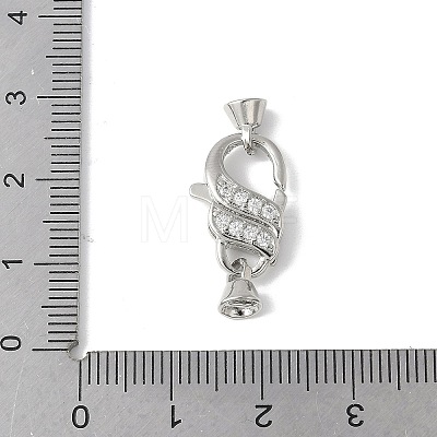 Brass Micro Pave Cubic Zirconia Lobster Claw Clasps KK-F893-09P-1