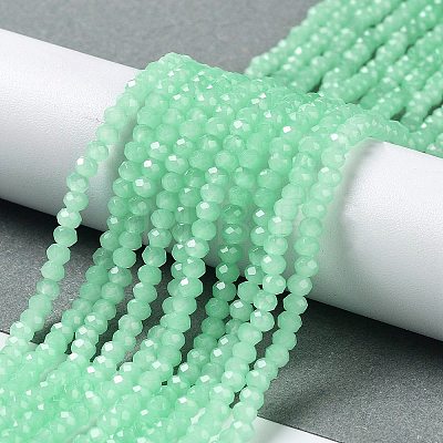 Baking Painted Imitation Jade Glass Bead Strands DGLA-A034-J4MM-A22-1