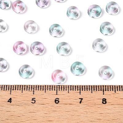 Spray Painted Transparent Glass Seed Beads SEED-T007-05E-1