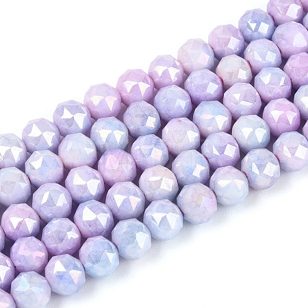 Anti-Tarnish Electroplate Glass Beads Strands GLAA-N010-6mm-07-1