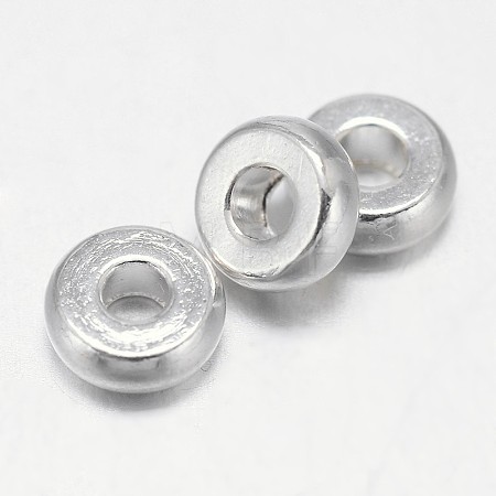 Flat Round Brass Spacer Beads X-KK-L106C-01S-1
