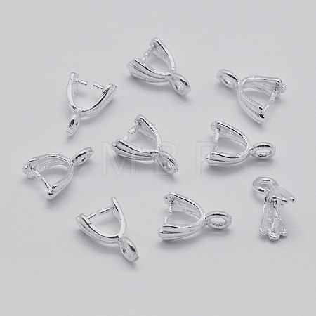 Anti-Tarnish Rhodium Plated 925 Sterling Silver Pendant Bails STER-E050-12P-1