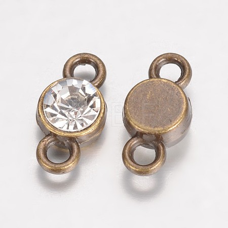 Alloy Grade A Rhinestone Single-Stone Links connectors X-RB-D314-03AB-1
