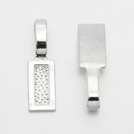 Tibetan Style Alloy Glue-on Flat Pad Bails X-TIBE-4710-S-RS-1