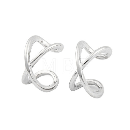 Rack Plating Brass Cuff Earrings for Women EJEW-P278-01P-1