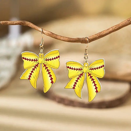 Acrylic Bowknot Dangle Earrings FS-WGE9DF7-02-1