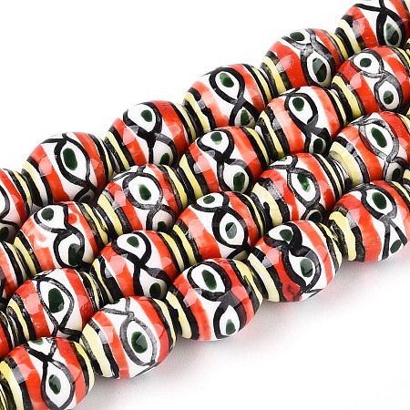 Handmade Porcelain Ceramic Beads Strands PORC-T135-07D-1