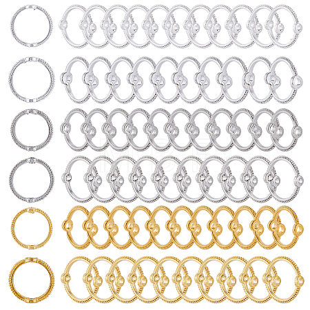 240Pcs 6 Styles Alloy Bead Frames FIND-SP0002-53-1
