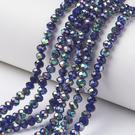 Electroplate Transparent Glass Beads Strands EGLA-A034-T6mm-Q08-1