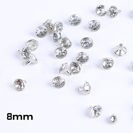 Brass Rhinestone Rivets KK-WH0035-13D-1