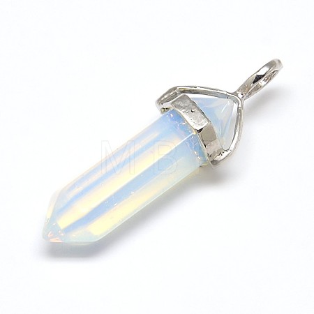 Faceted Bullet Opalite Double Terminated Pointed Pendants X-G-J261-B12-1