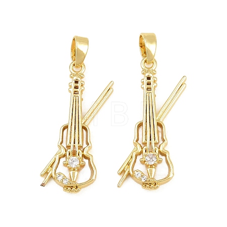 Brass Micro Pave Clear Cubic Zirconia Pendants CU-CBABDE1-15G-1