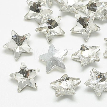 Pointed Back Glass Rhinestone Cabochons RGLA-T085-10mm-01-1