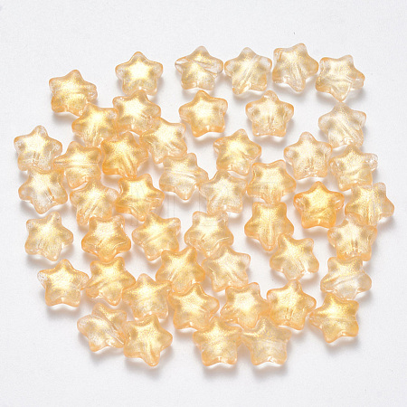 Spray Painted Glass Beads GLAA-R211-04-D03-1